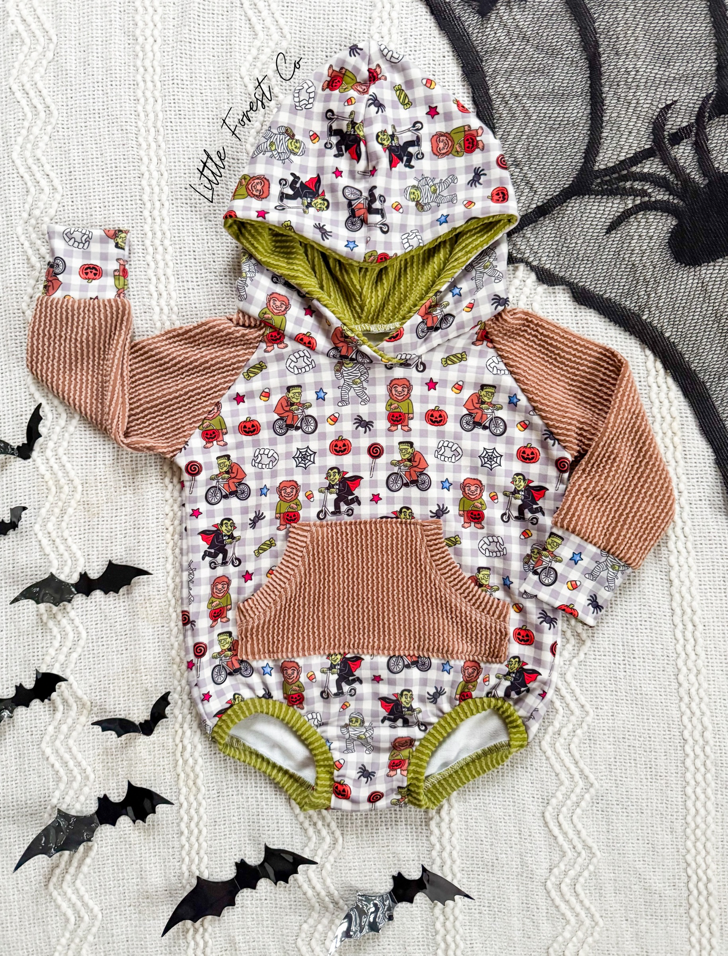 Monster Mash Hooded Pocket Romper