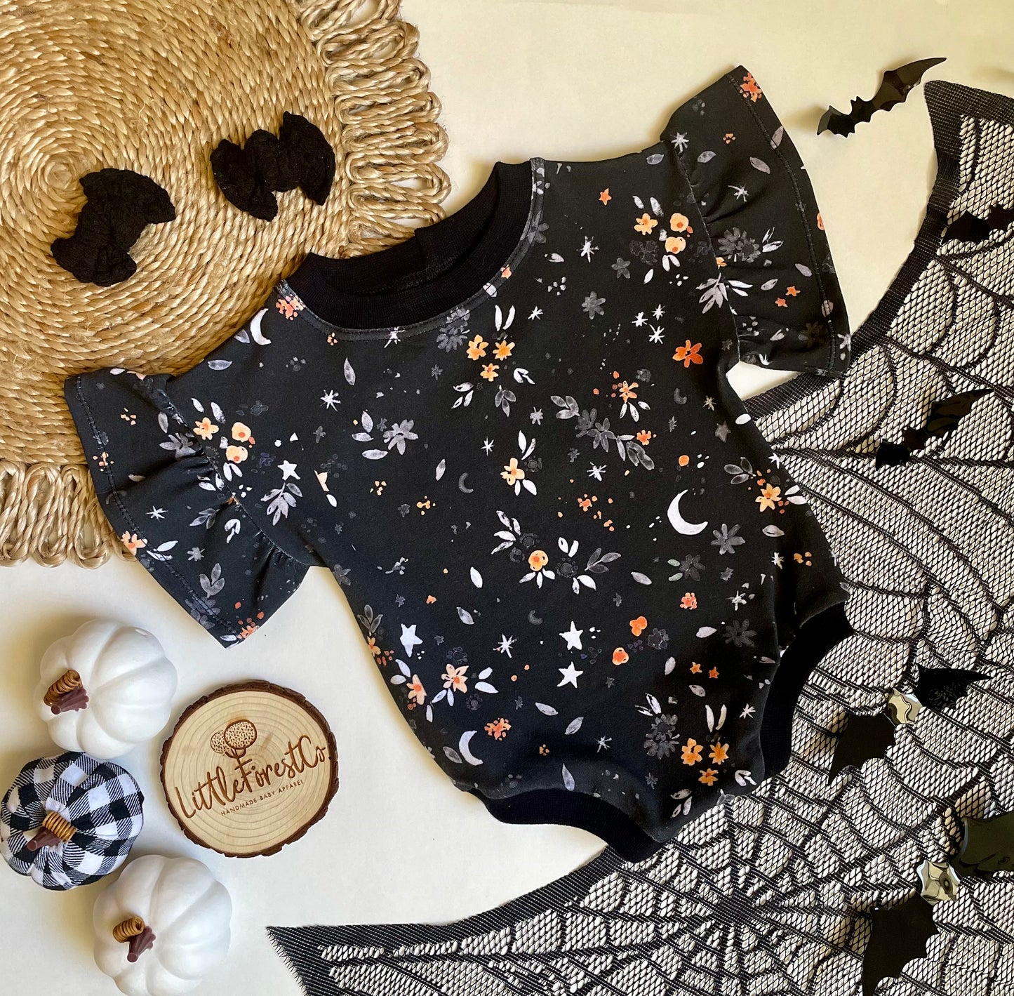 Ruffle Sleeve Moon Romper