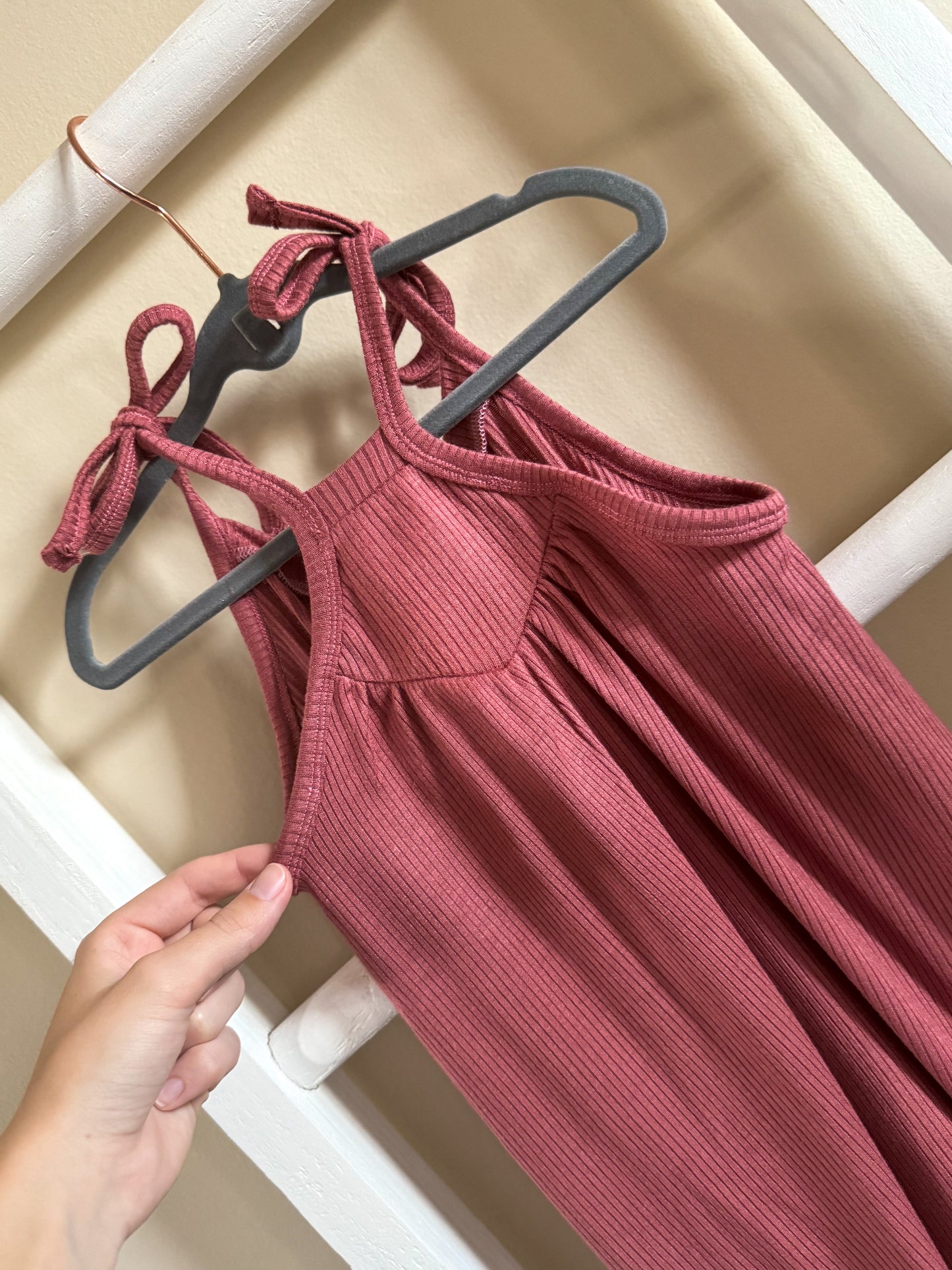 Cozy Rib Tie Strap Indy Romper