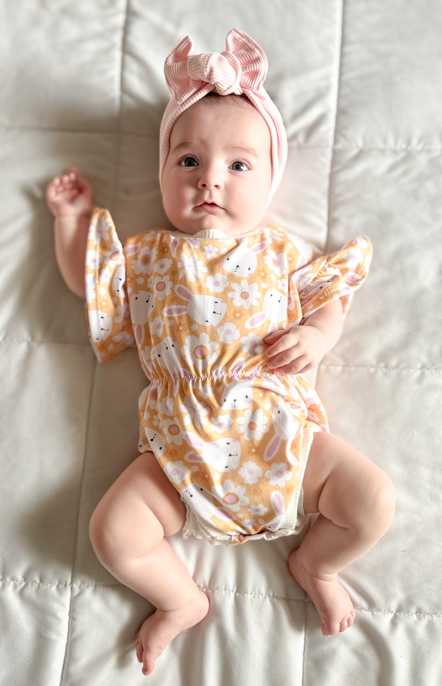 Bunny Blossoms Ruffle Sleeve Romper