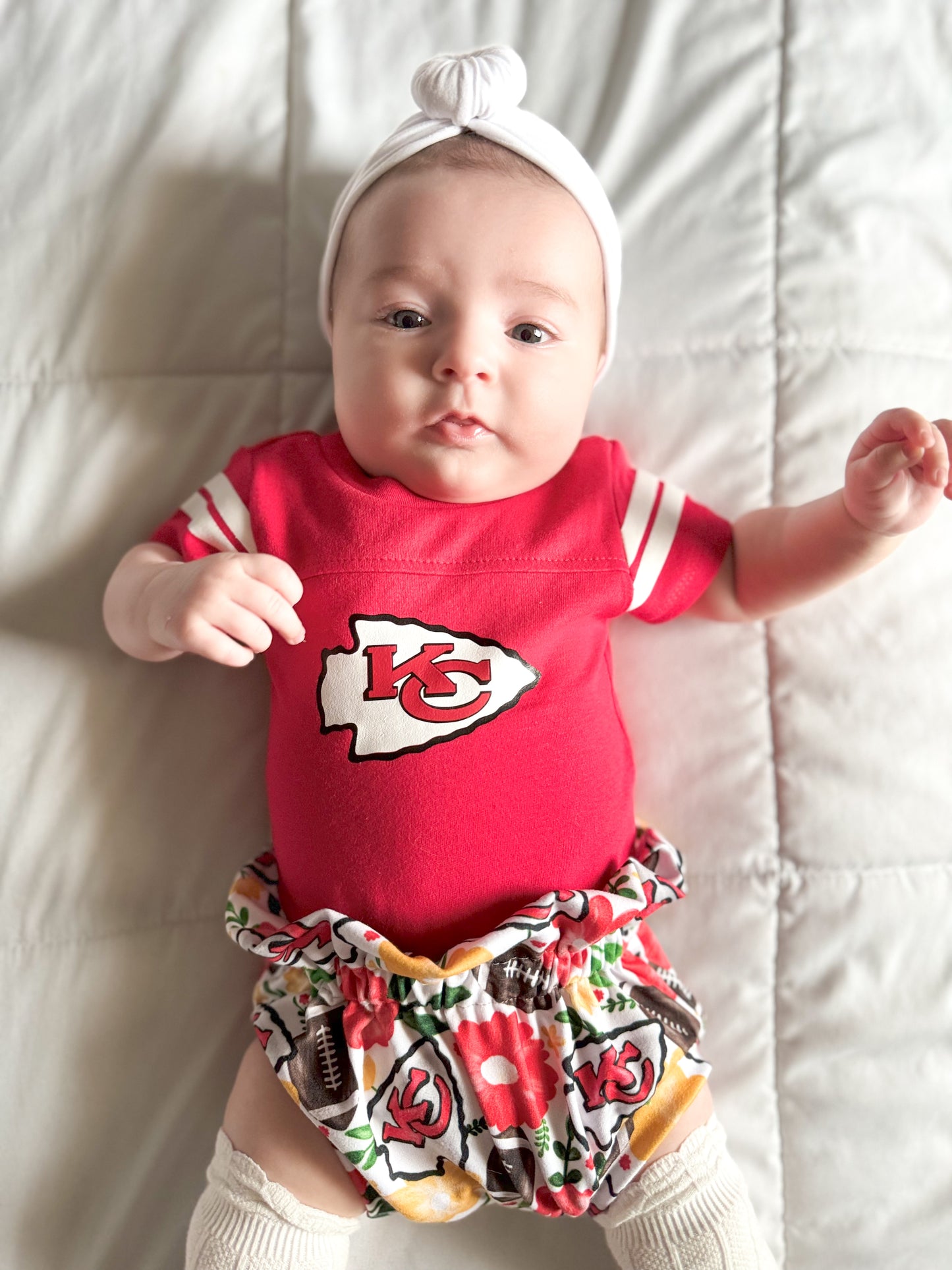KC Football Jersey Bodysuit + Bloomers