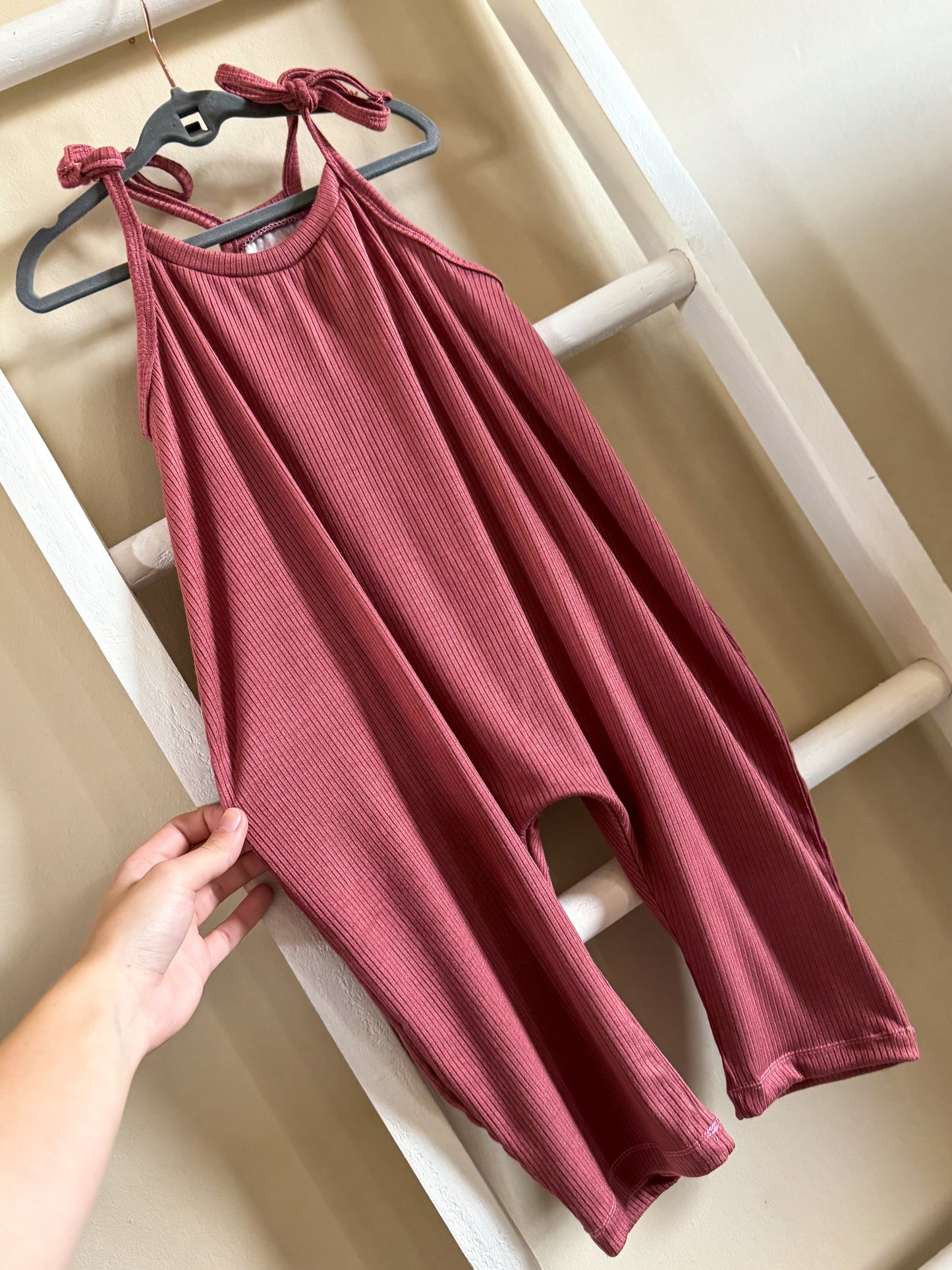 Cozy Rib Tie Strap Indy Romper