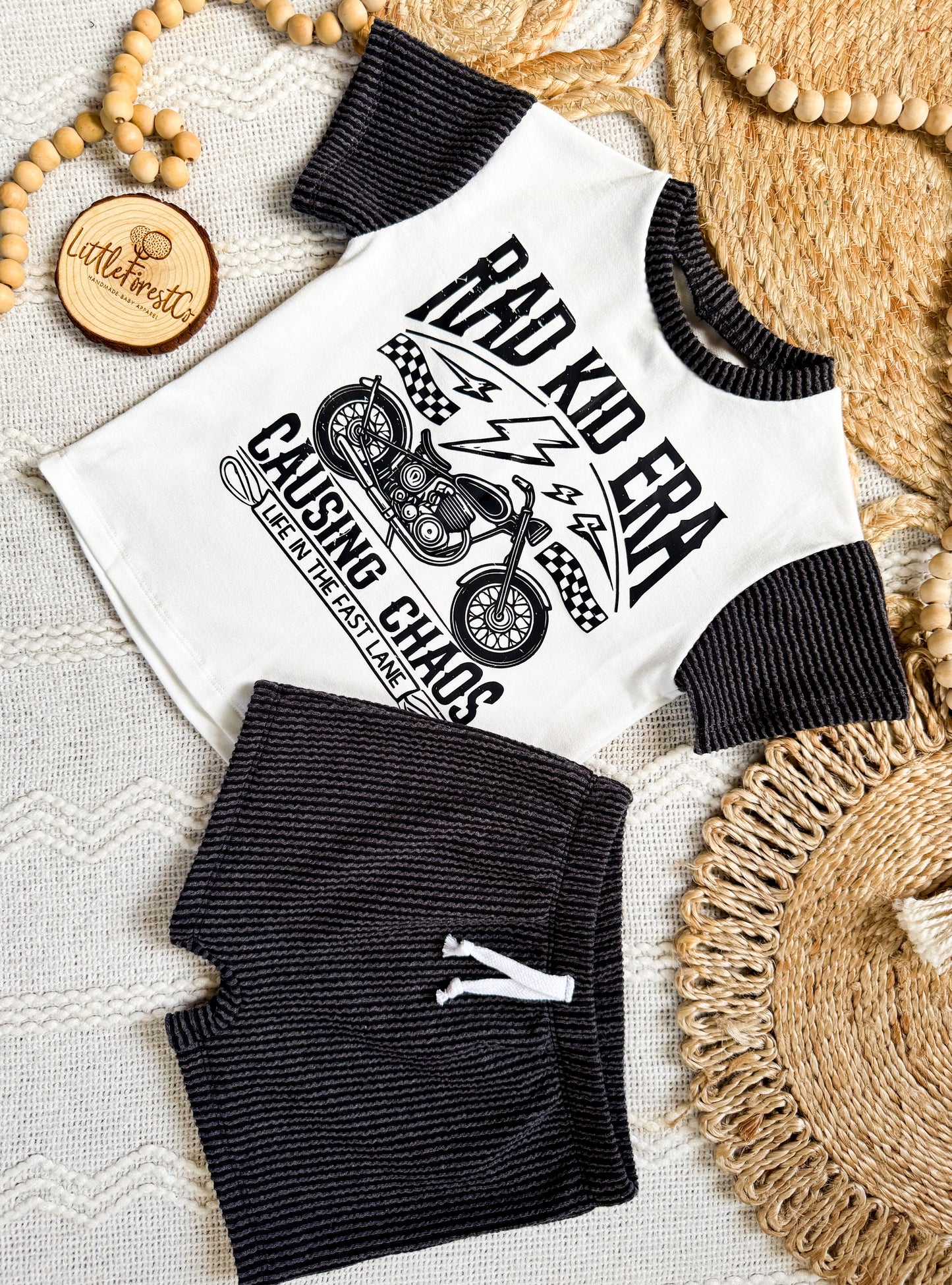Motorcycle Tee Bubble or Tee & Shorts Set