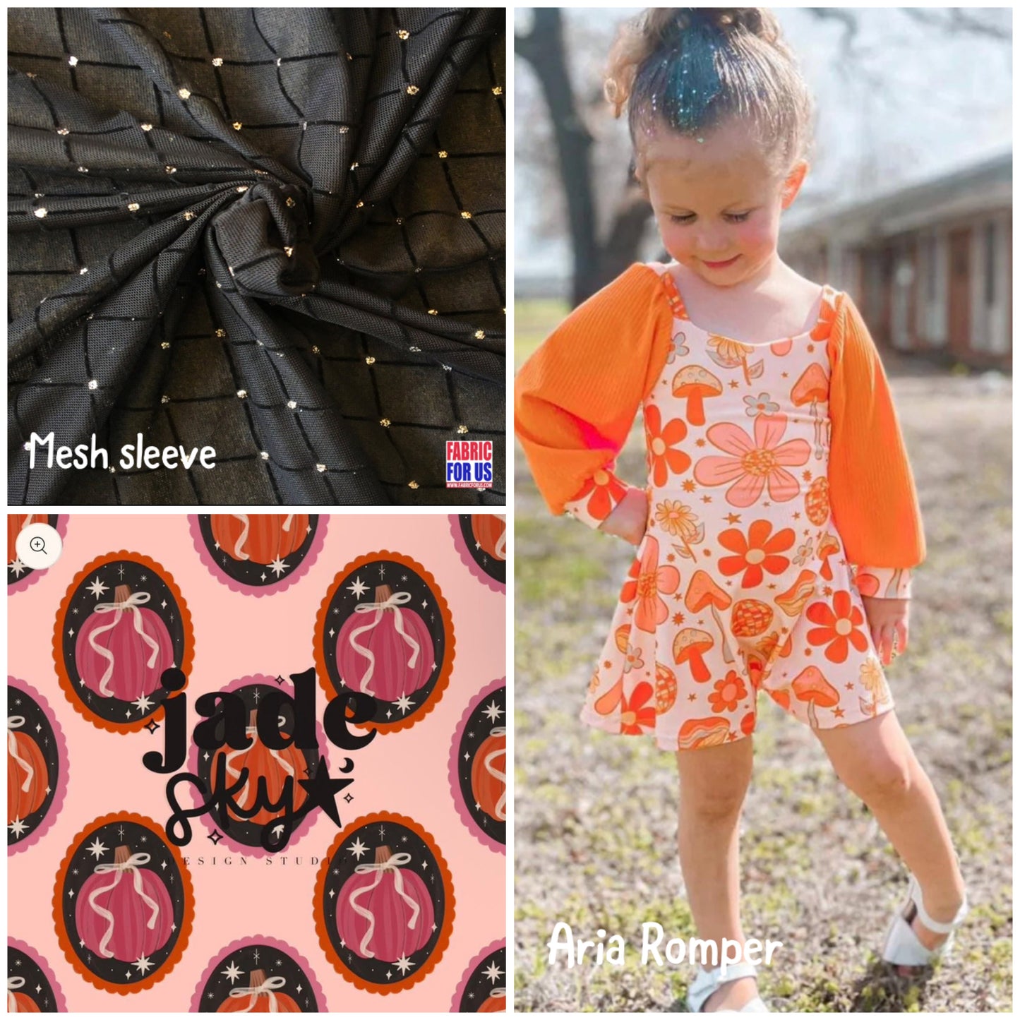 Pumpkin Portraits Mesh Sleeve Aria Romper