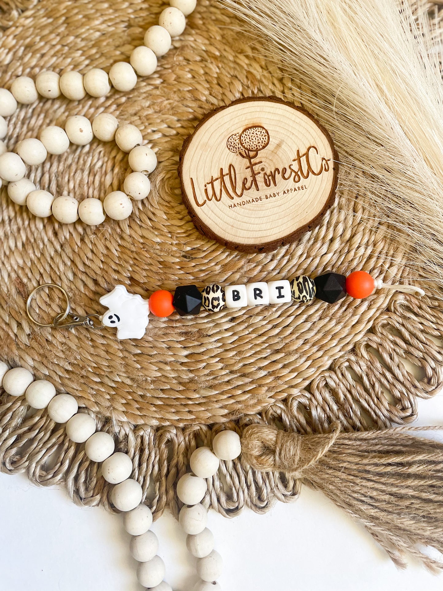 Personalized Ghost Keychain or Pacifier Clip