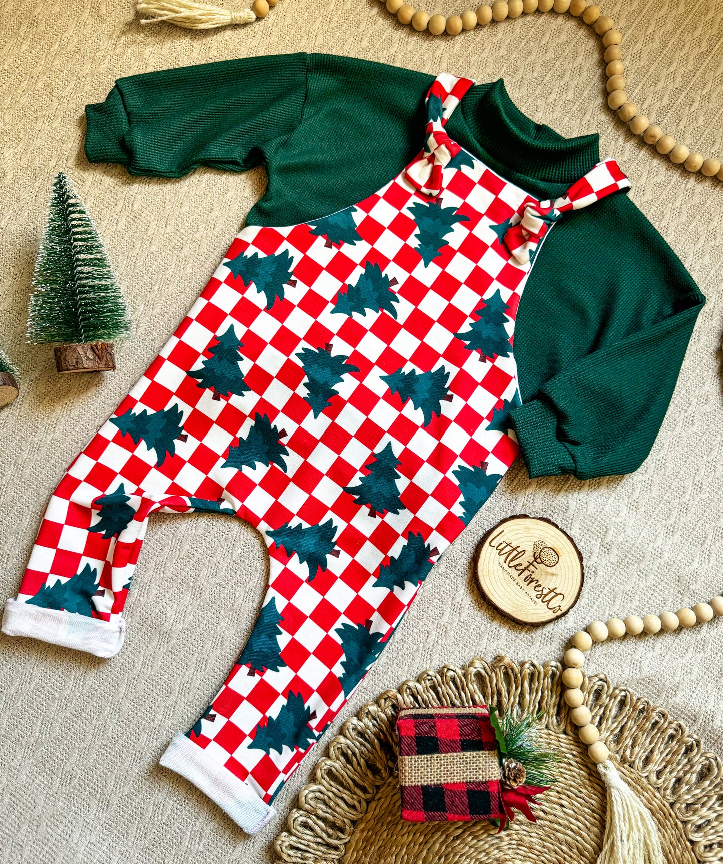 Checkered Cheer Overalls & Sweater