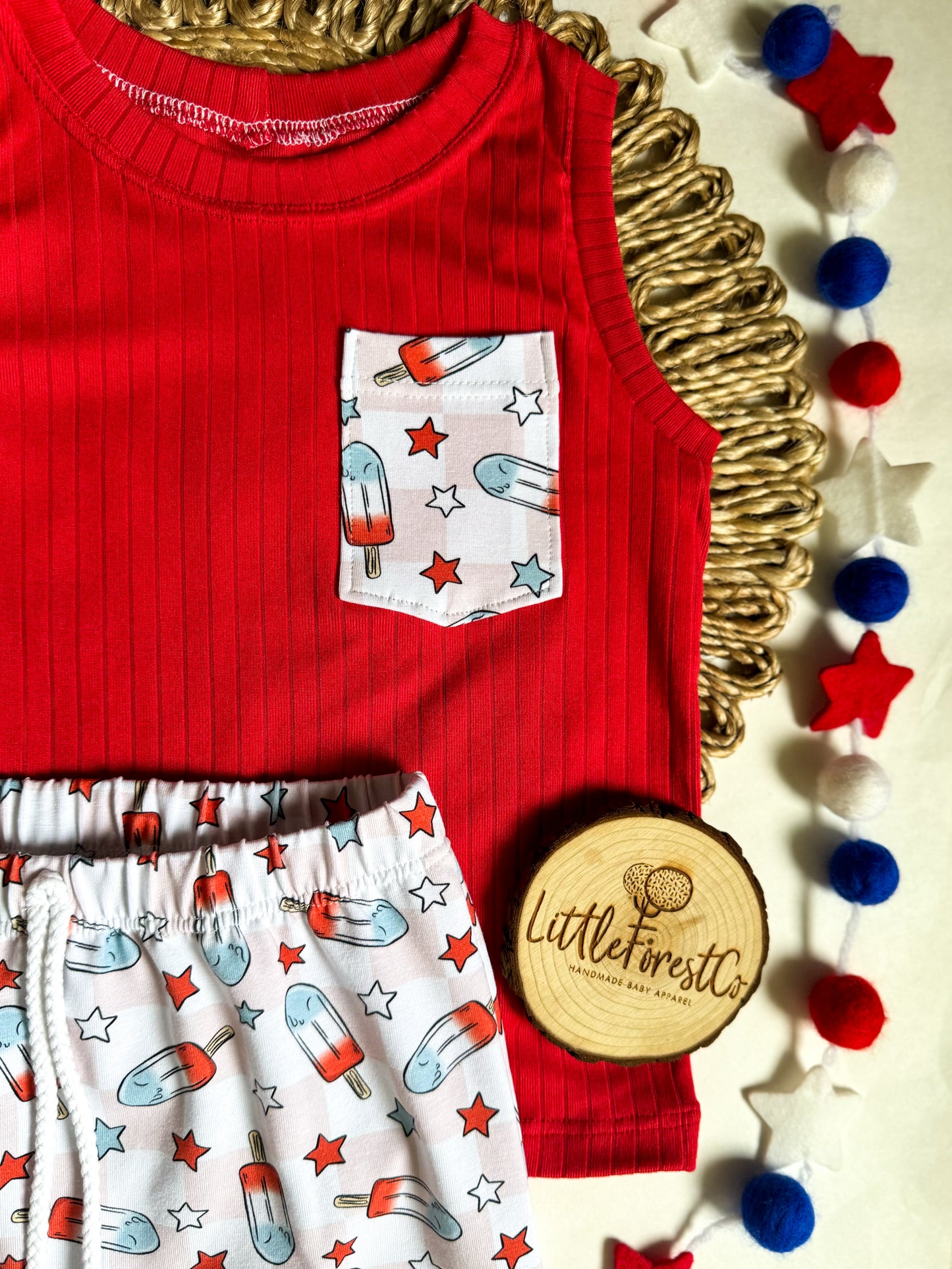 Patriot Pops Pocket Tank + Play Shorts