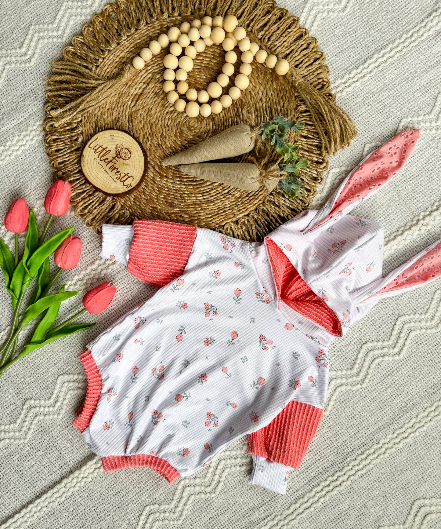 Rosey Pink Bunny Romper