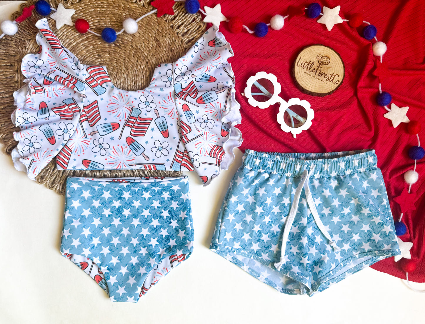 Lettuce Flutter Swim Top + Reversible Bottoms