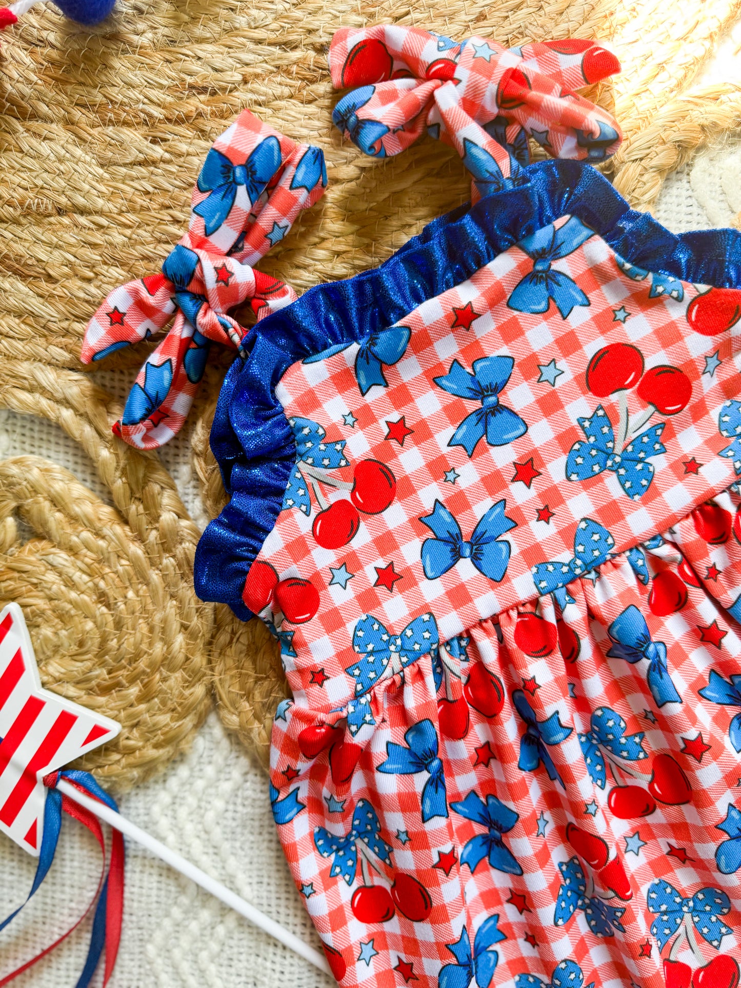 Patriotic Picnic Ruffle Margo Bubble or Dress