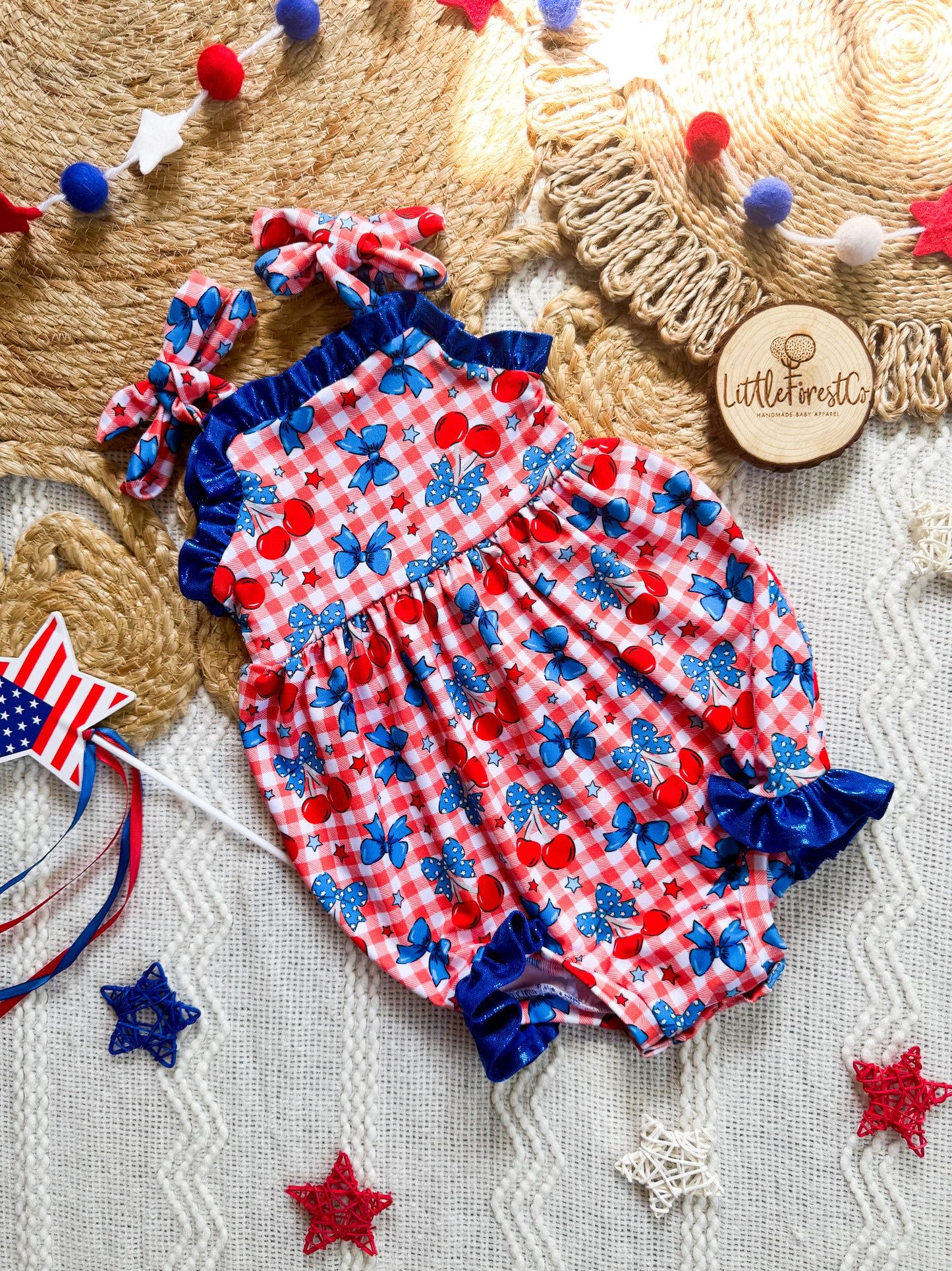 Patriotic Picnic Ruffle Margo Bubble or Dress