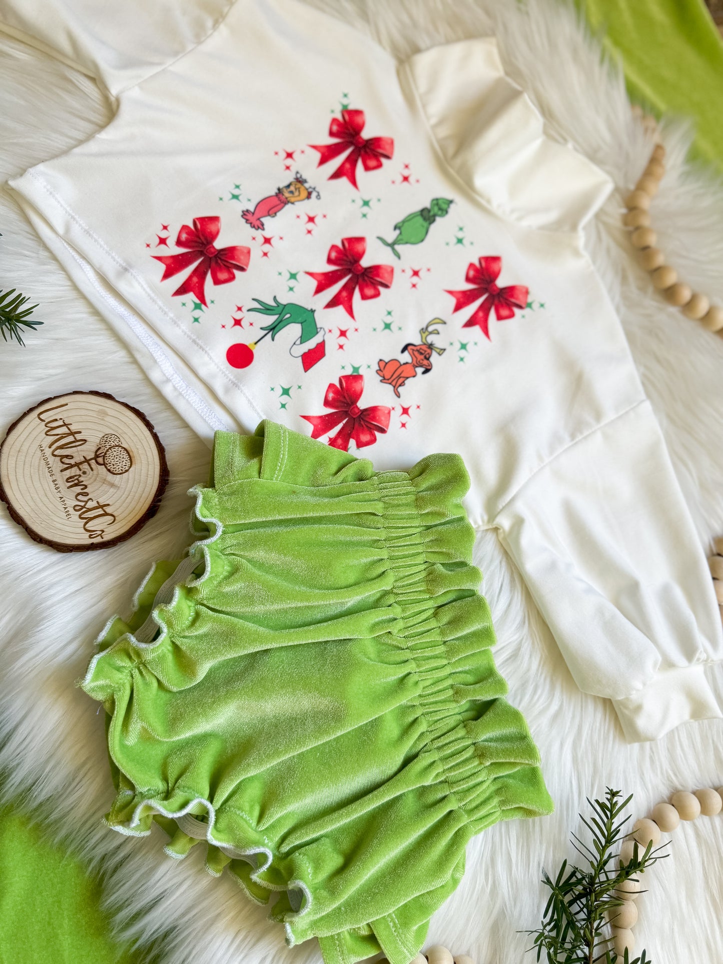 Green Guy Heart Bloomers & Mock Neck Top