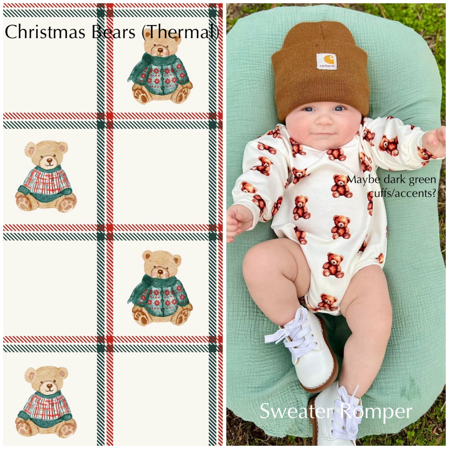 Teddy Tartan Thermal Sweater Romper