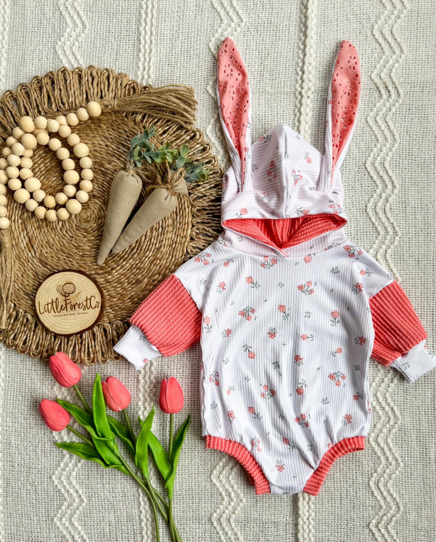 Rosey Pink Bunny Romper