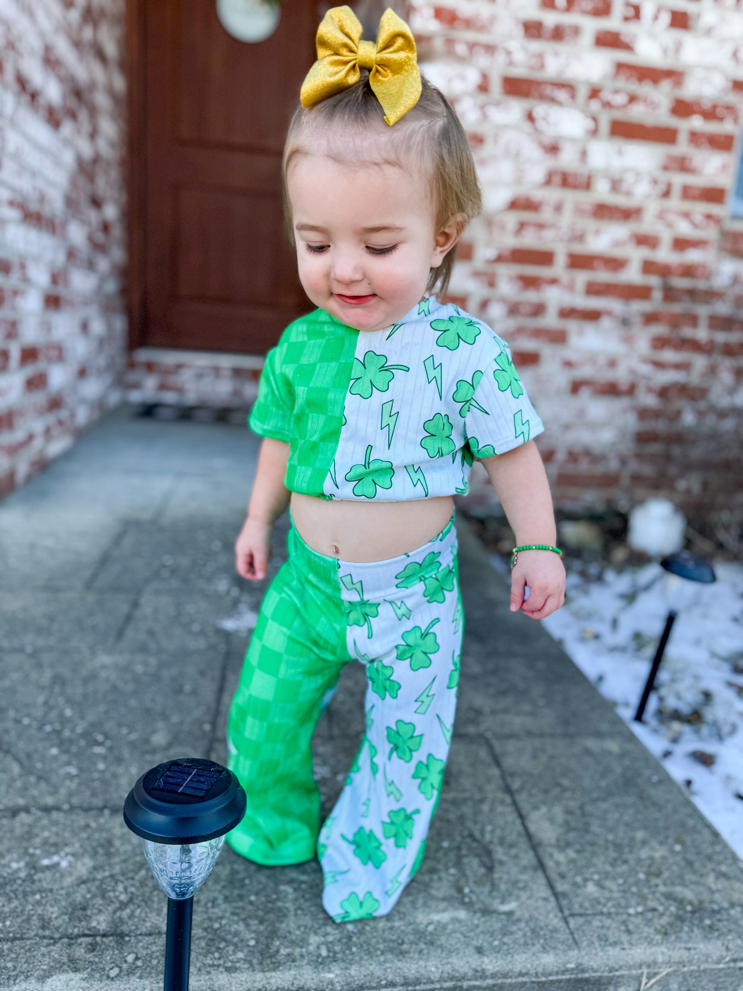 Pinch Proof Wide Leg Pants & Elastic Crop