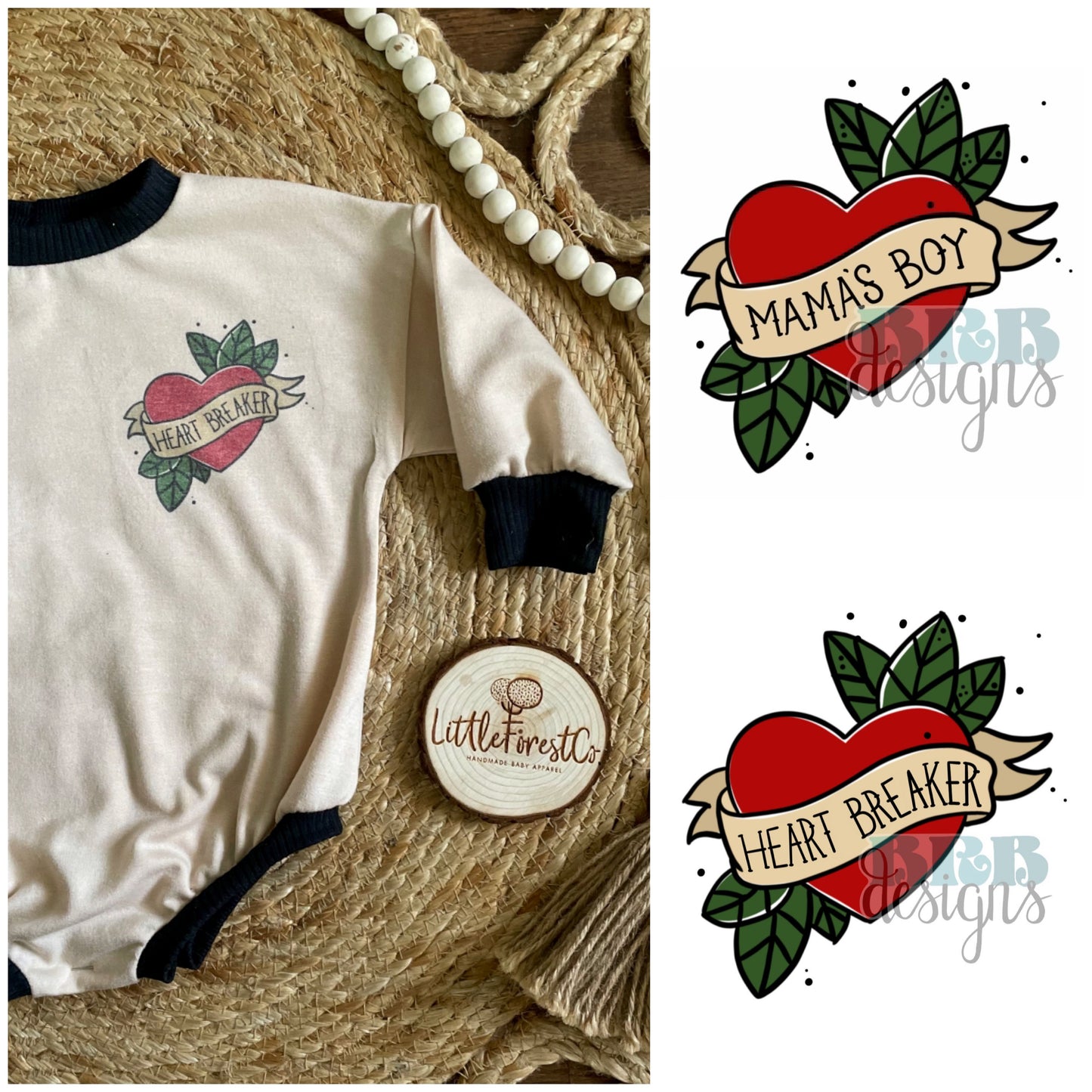 Mamas Boy/Heart Breaker Sweater Romper