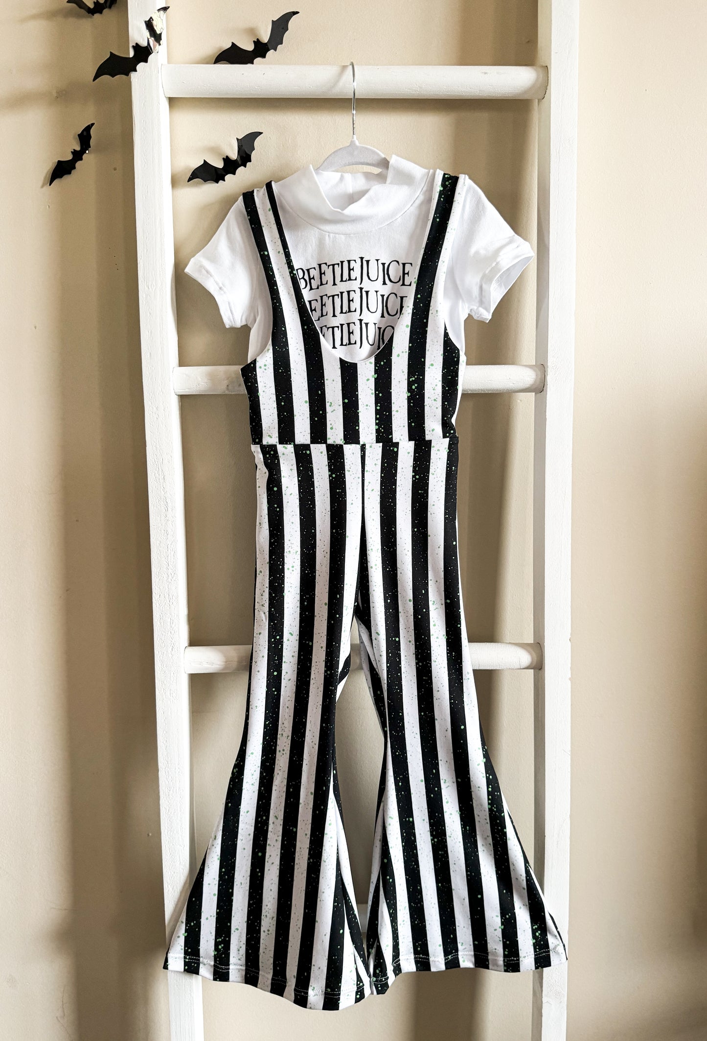 Spooky Striped Pinafore & Baby Mock Tee