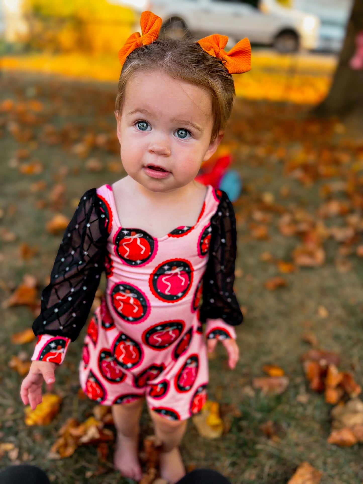 Pumpkin Portraits Mesh Sleeve Aria Romper