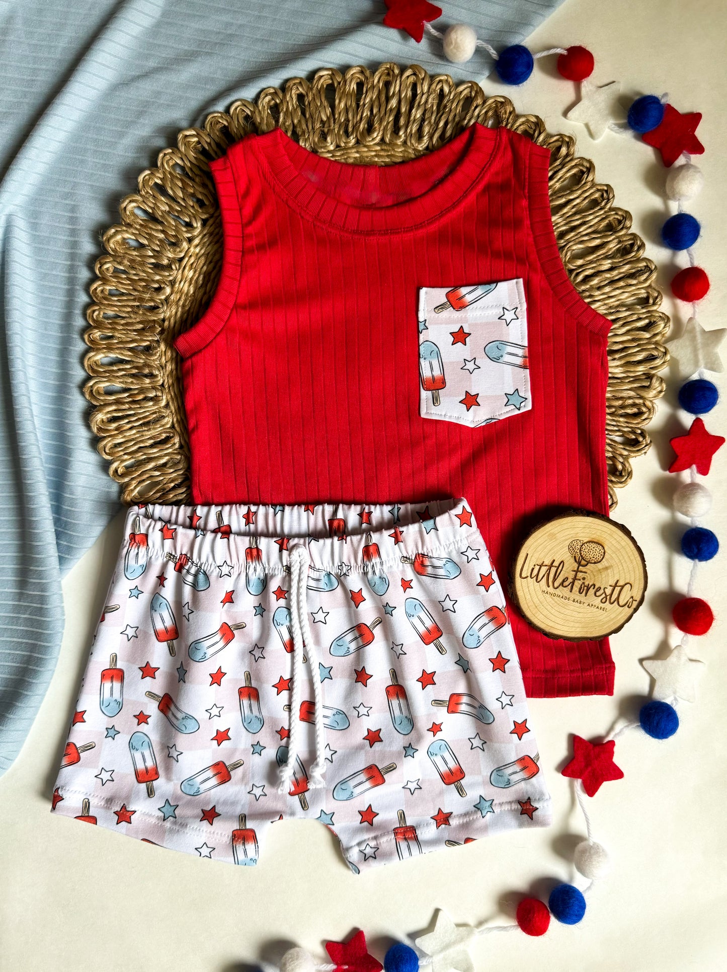 Patriot Pops Pocket Tank + Play Shorts