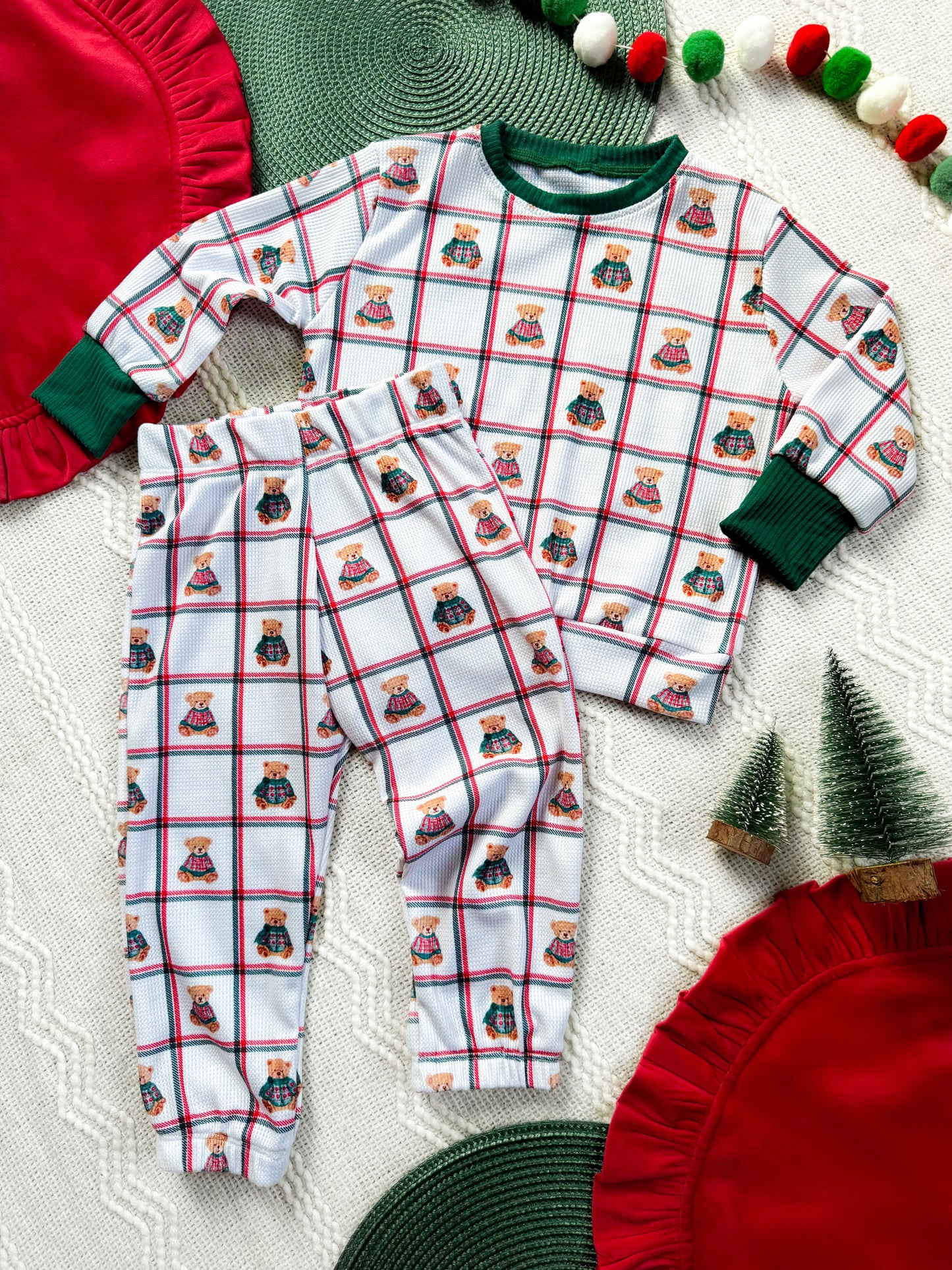 Teddy Tartan Thermal Winter Set