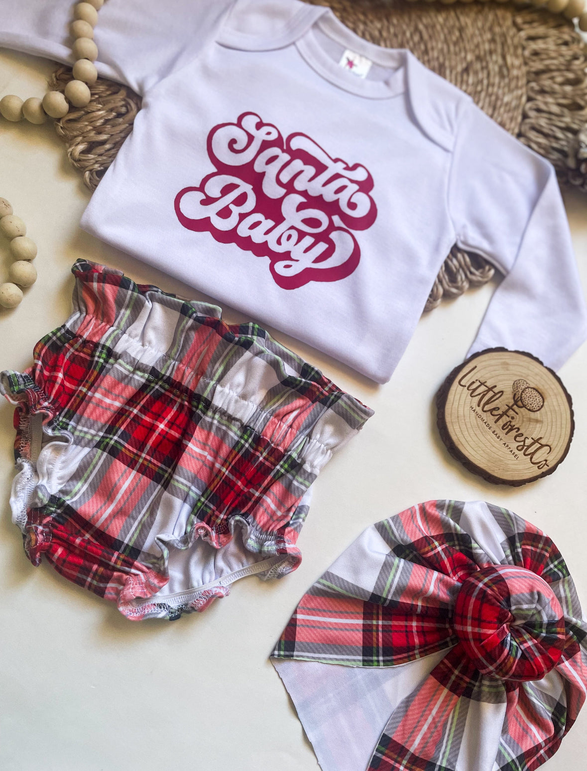 RTS - 3-6m FULL SET, 2T BLOOMERS ONLY Festive Flannel