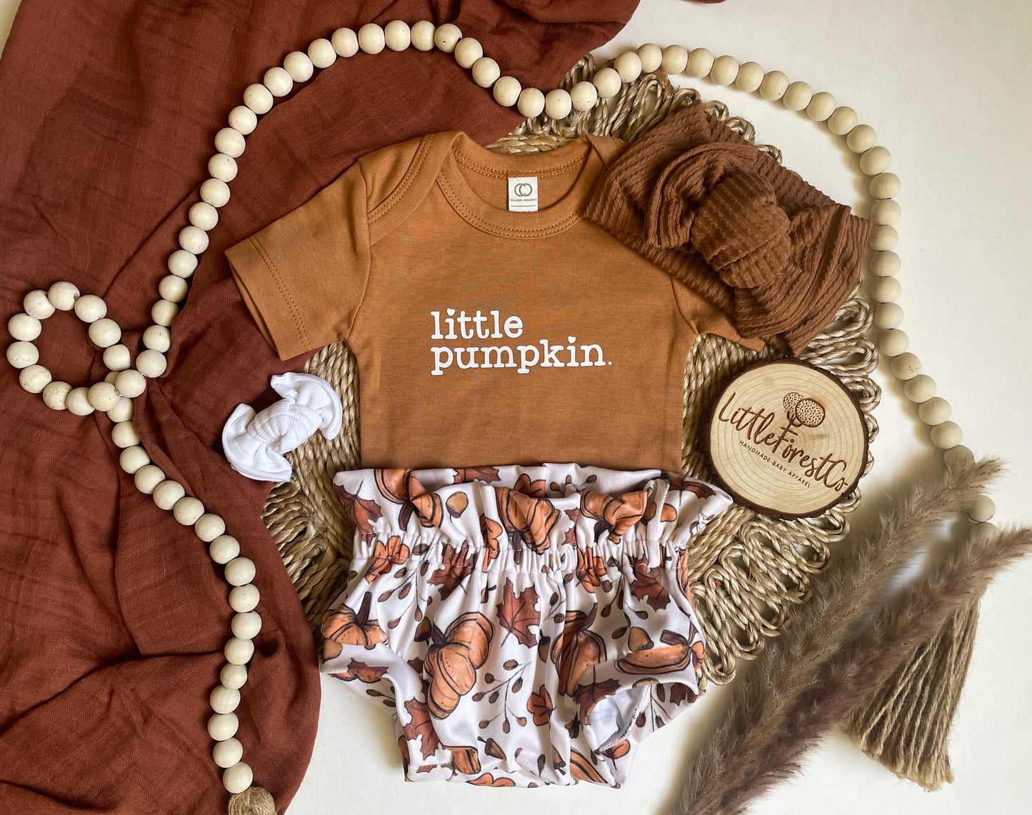 RTS 0-3M Little Pumpkin Bodysuit + Bloomies