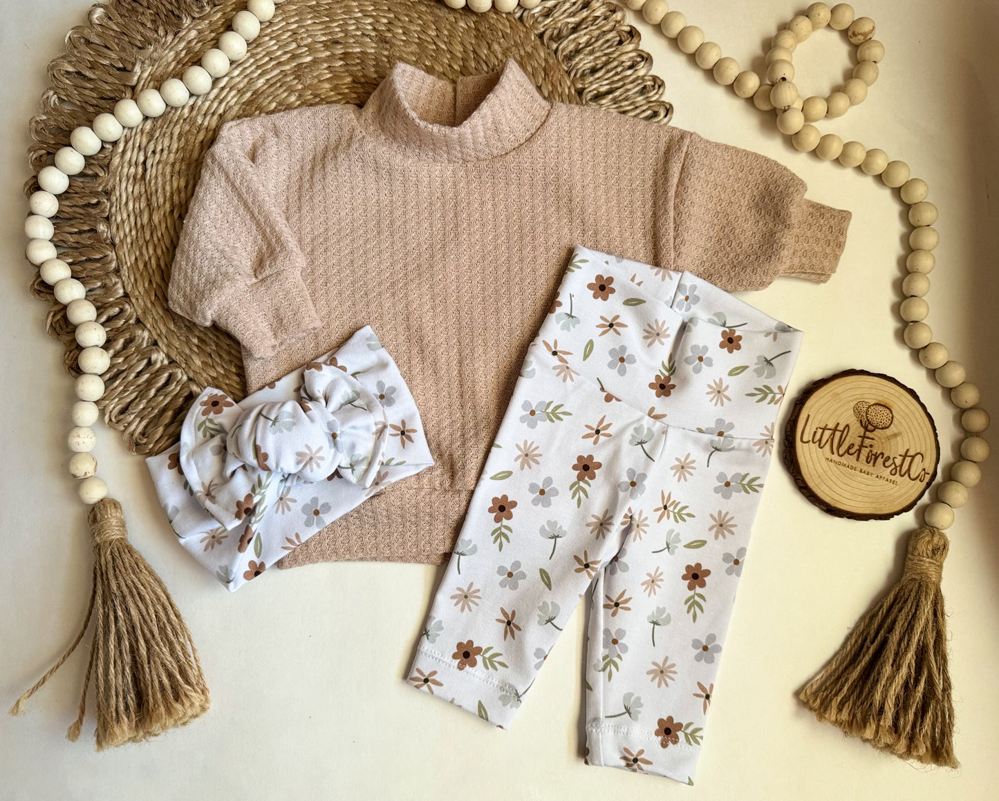 Bamboo Floral Leggings + Oversized Mock Neck Sweater