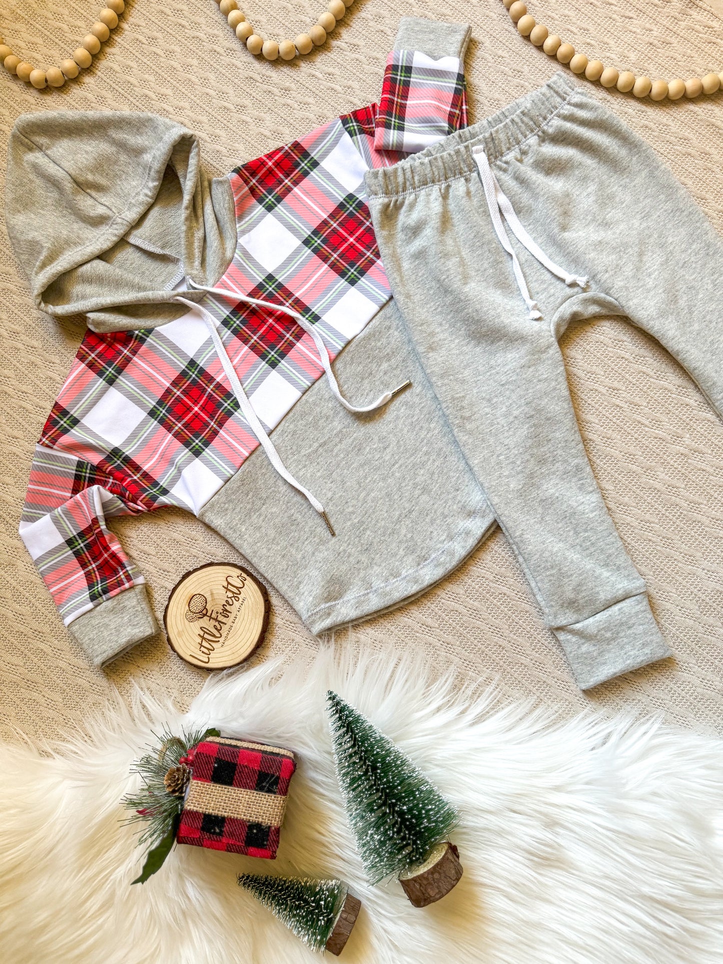Festive Flannel Hooded Pull Over & Joggers