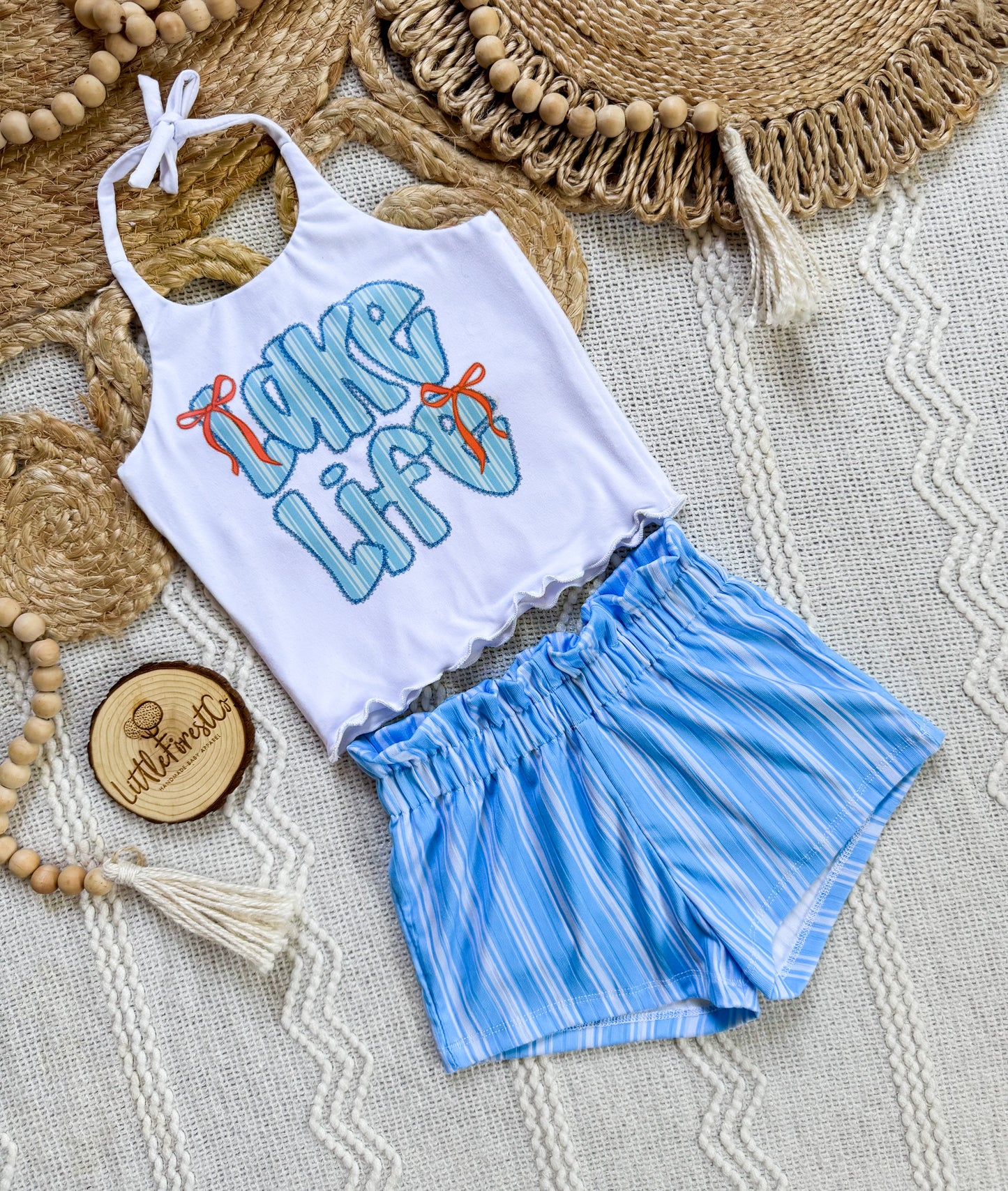 RTS 3T Lake Life Halter + Paperbag Shorts