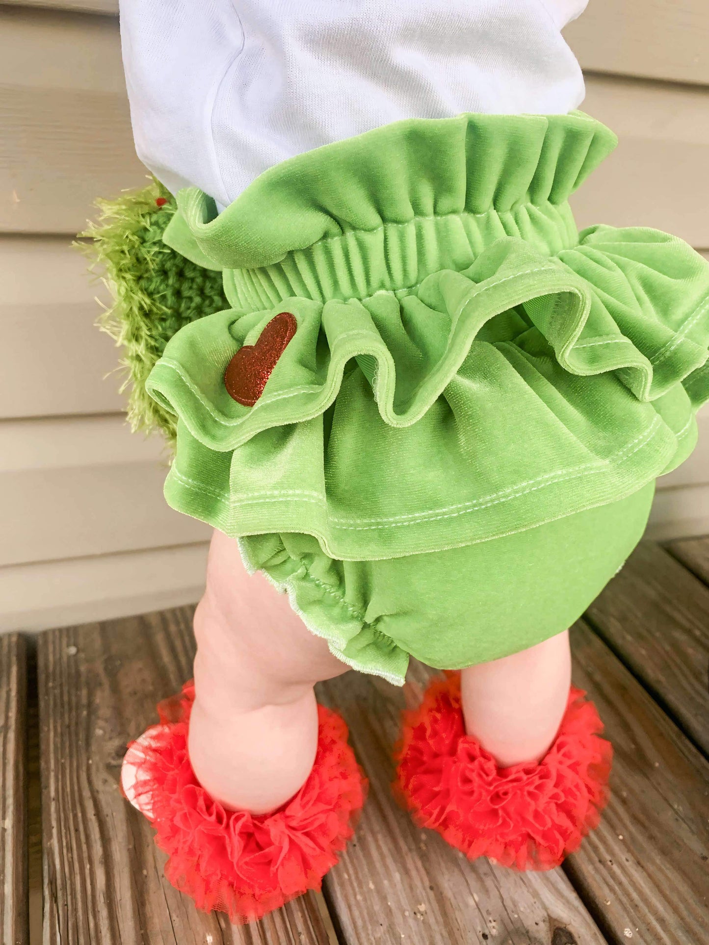 Green Guy Heart Bloomers & Mock Neck Top