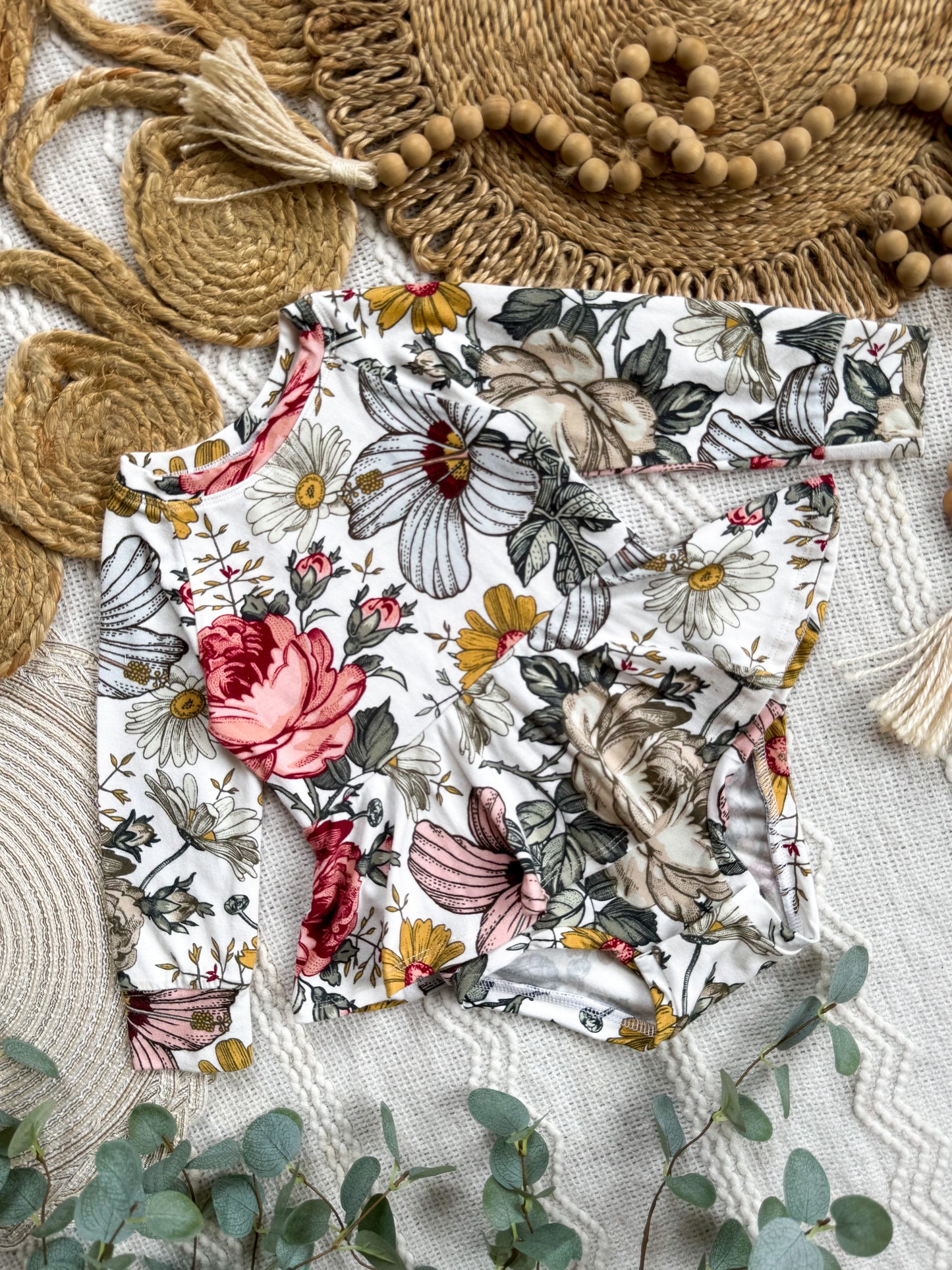 RTS 12-18m Vintage Floral Twirl Bodysuit