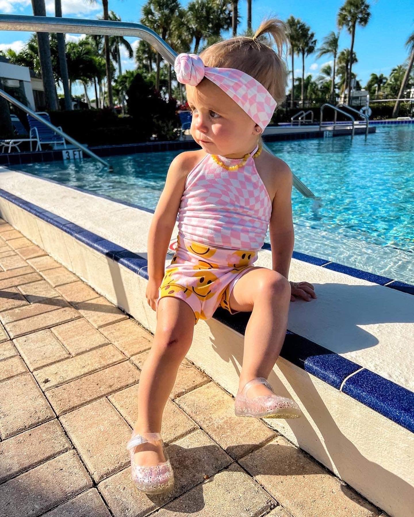 Reversible Smiley Halter & Bummies Set | Groovy One Outfit | Two Groovy Outfit