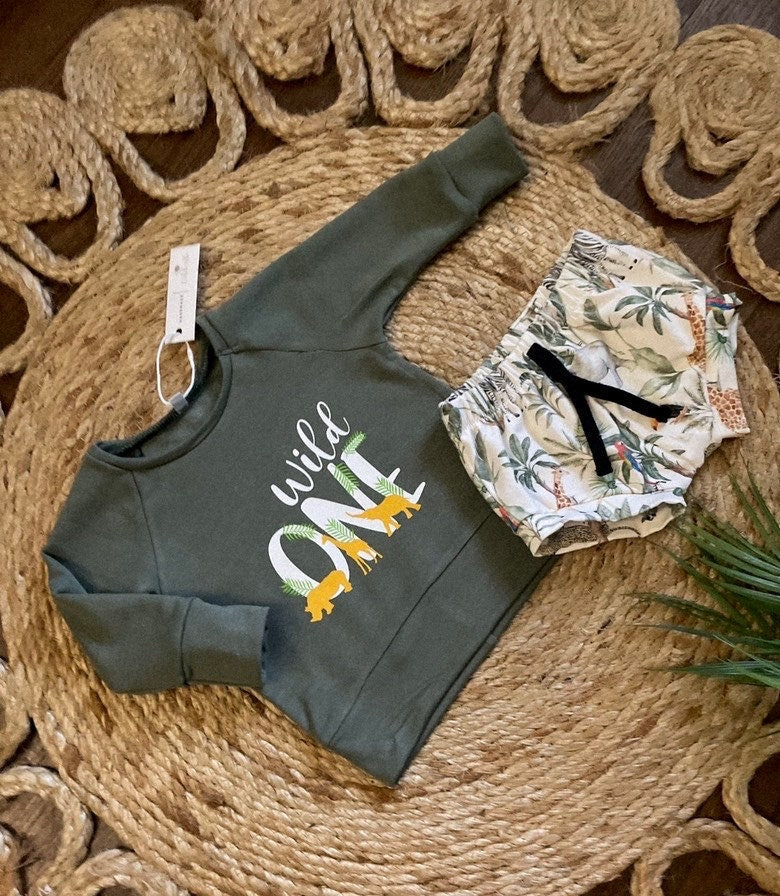 Wild One Birthday Joggers & Crewneck | Two Wild Birthday Outfit | Wild One Birthday Outfit | Wild One Onesie | Two Wild Birthday Set