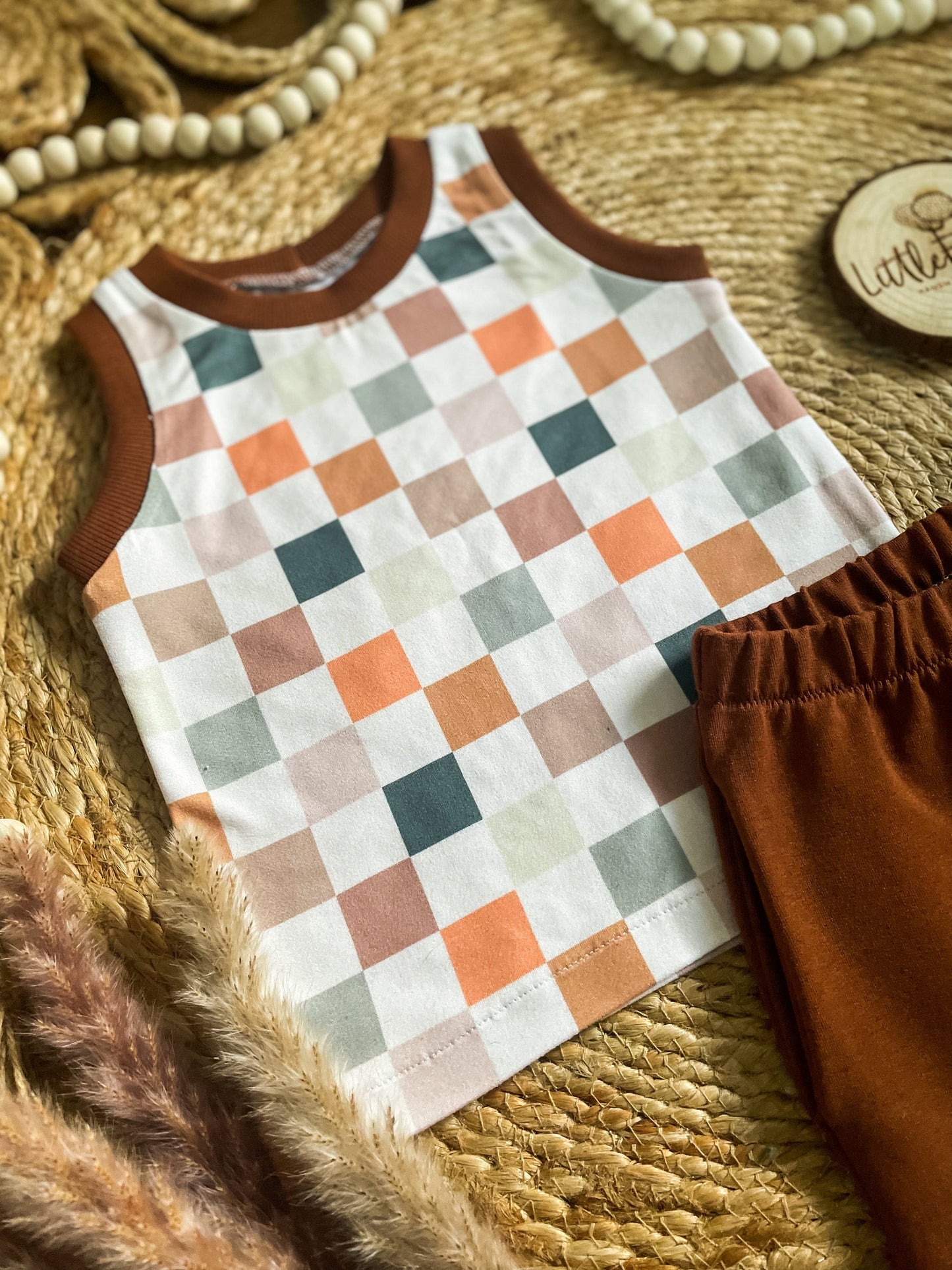 Muted Checker Tank & Play Shorts