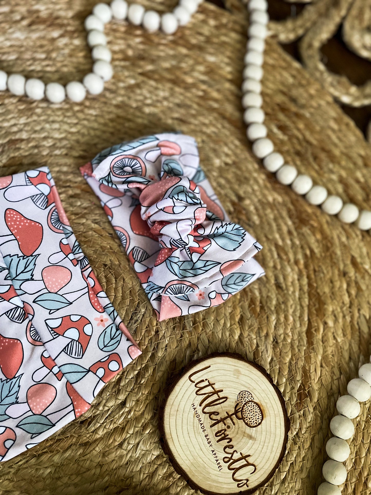 Mushroom Bummies & Chunky Knot Bow | Mushroom Bloomers | Chunky Knot Bow | Mushroom Bow | Bummies and Bow set | Highwaisted Bummies