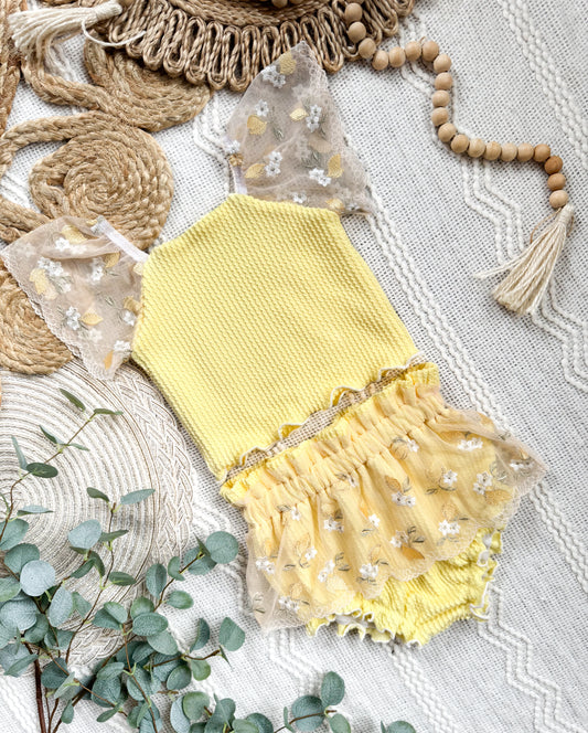 Lacey Lemon Margo Top + Lace Skirted Bloomers
