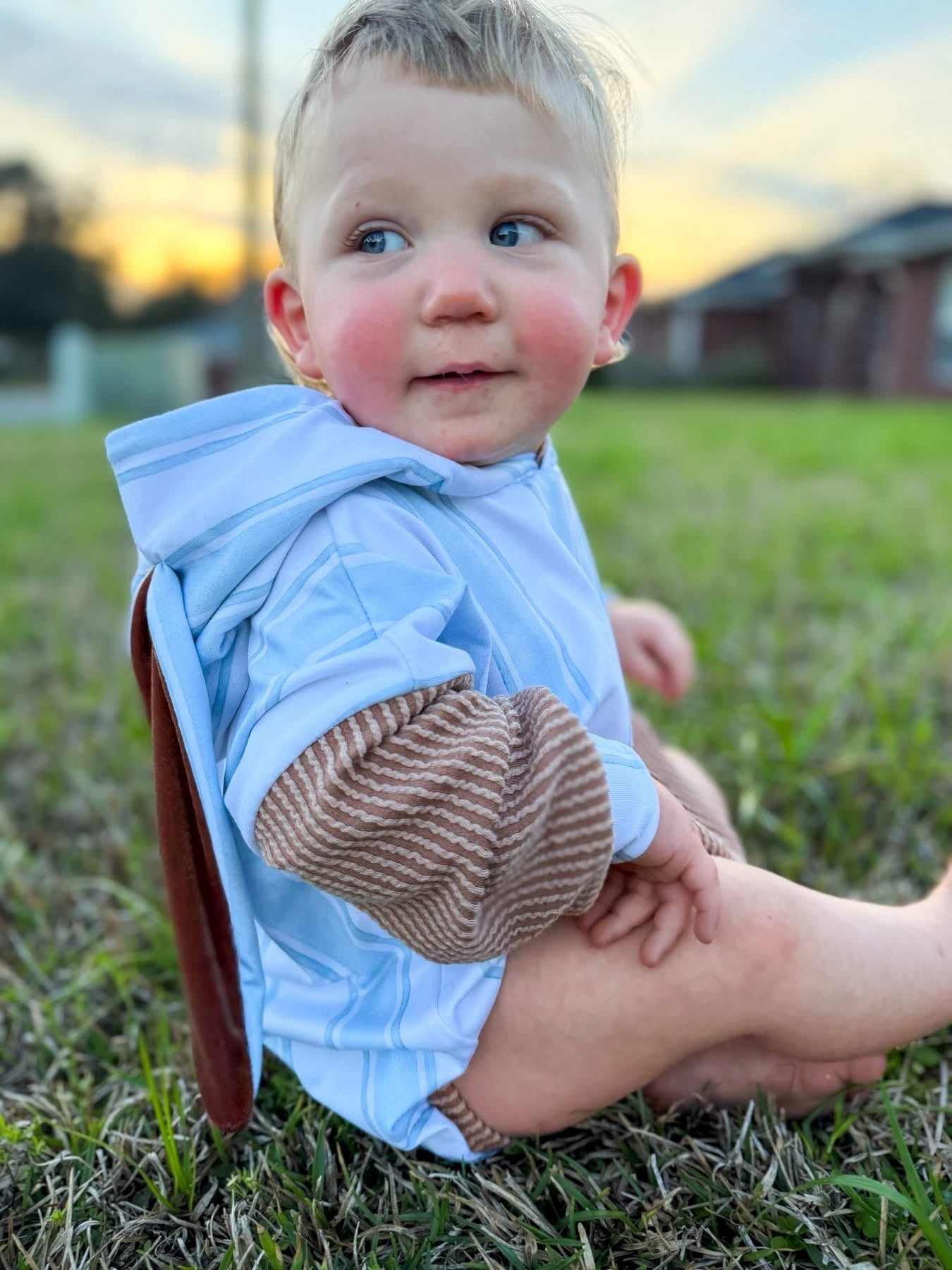 Coastal Stripe Bunny Romper or Pullover
