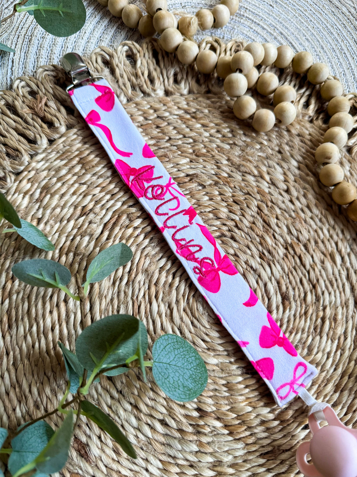 Embroidered Name Pacifier Clips