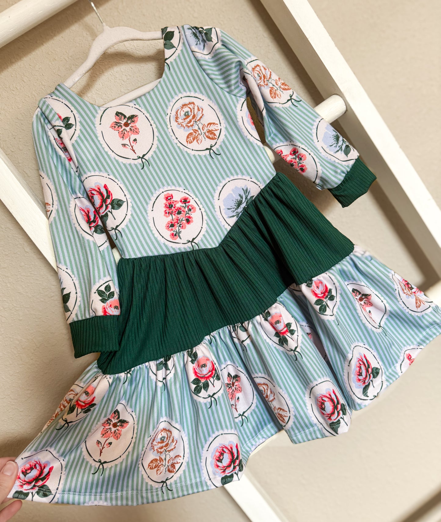 Winter Floral Princess Dress (built in shorts)