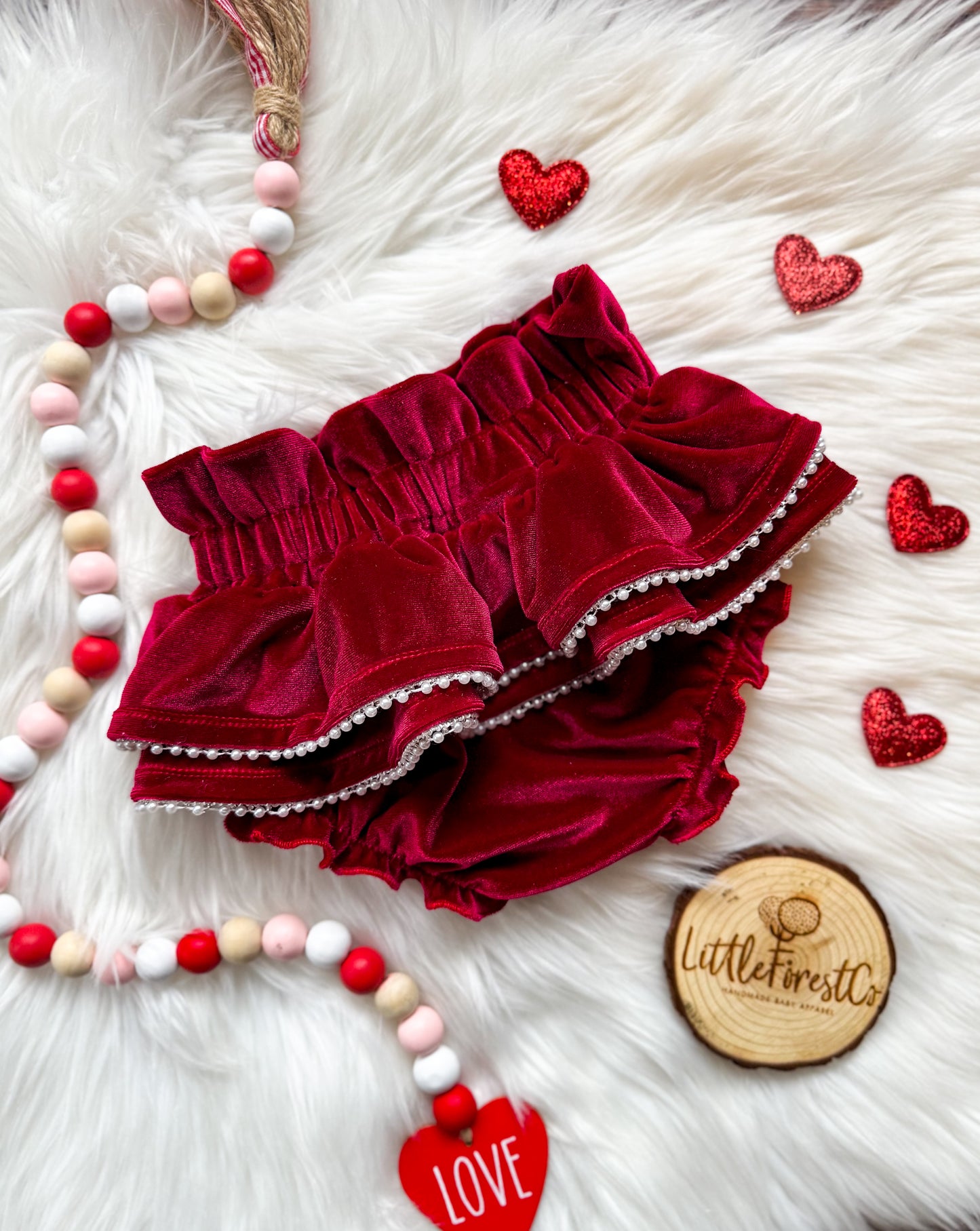 Velvety Valentine Ruffle Bum Bloomers