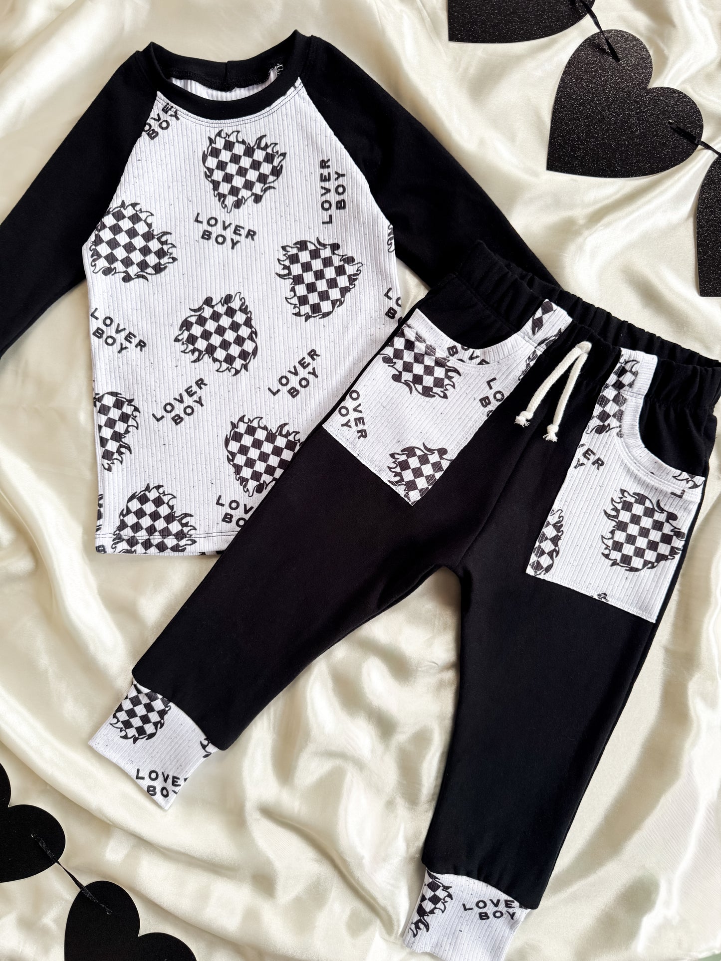 Hearts on Fire Raglan Tee + Harrison Joggers