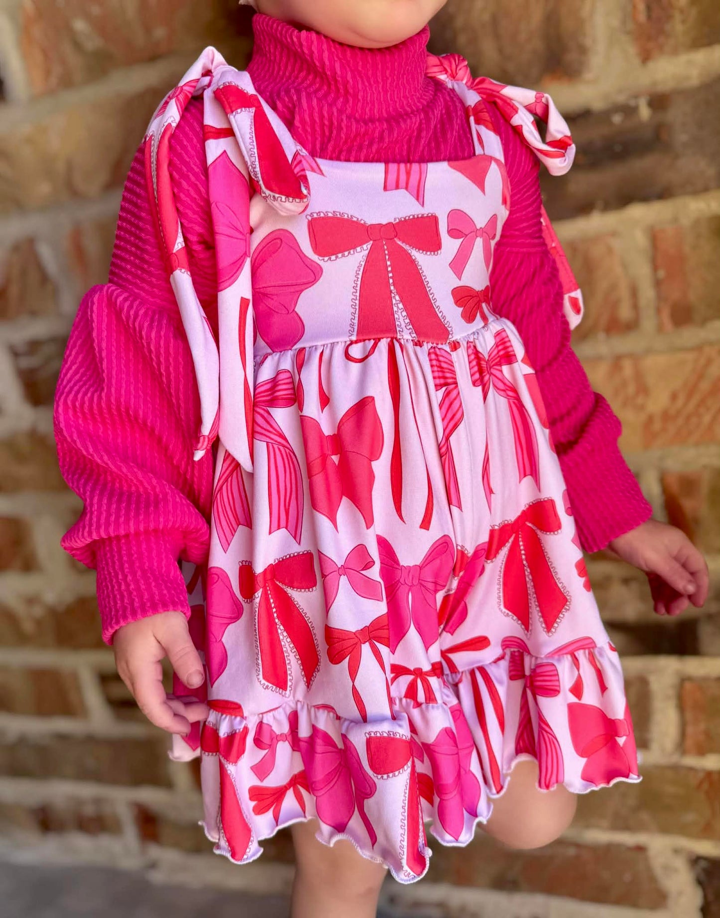 Love Ties Adelaide Ruffle Shorts Jumper & Waved Rib Fuschia Elowen Top