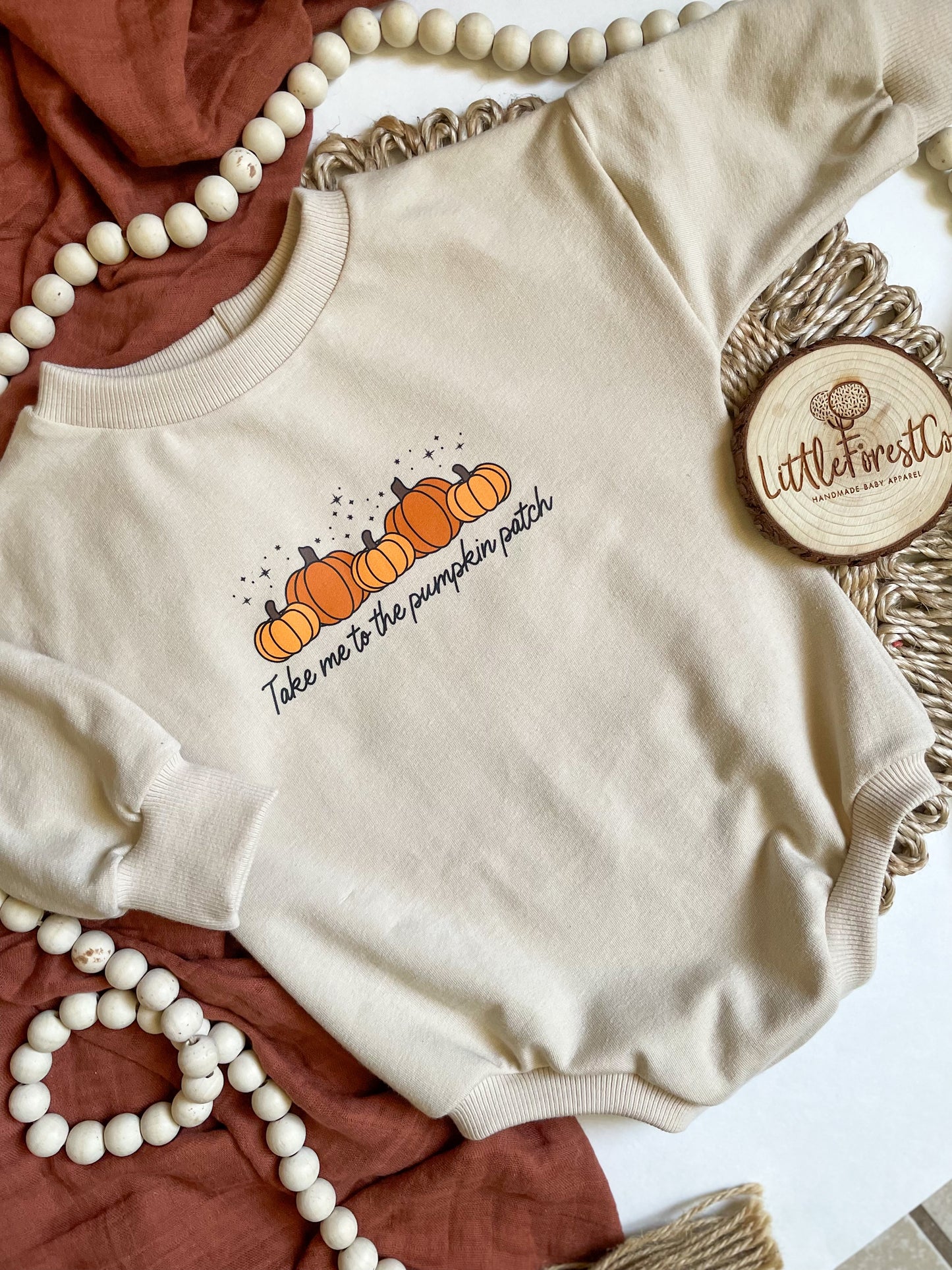 Take Me To The Pumpkin Patch Sweater Romper & Crew Neck