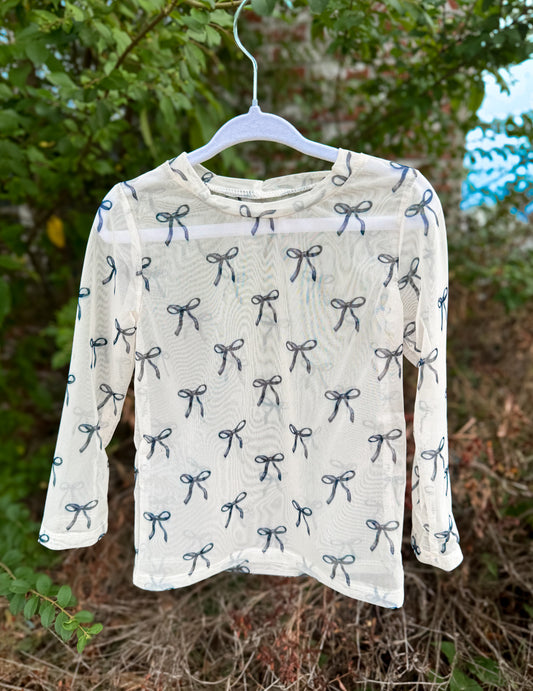 Moody Bow Mesh Top