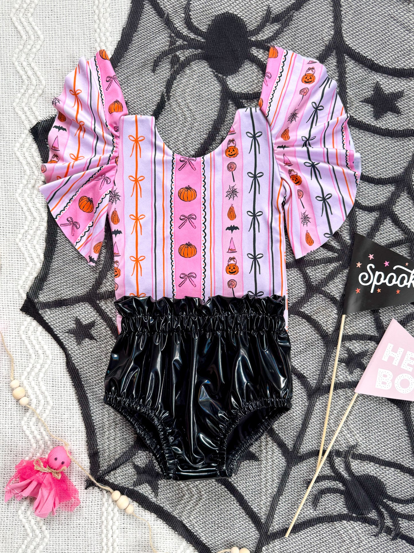 Trick Or Chic Circle Sleeve Leo + Bloomers