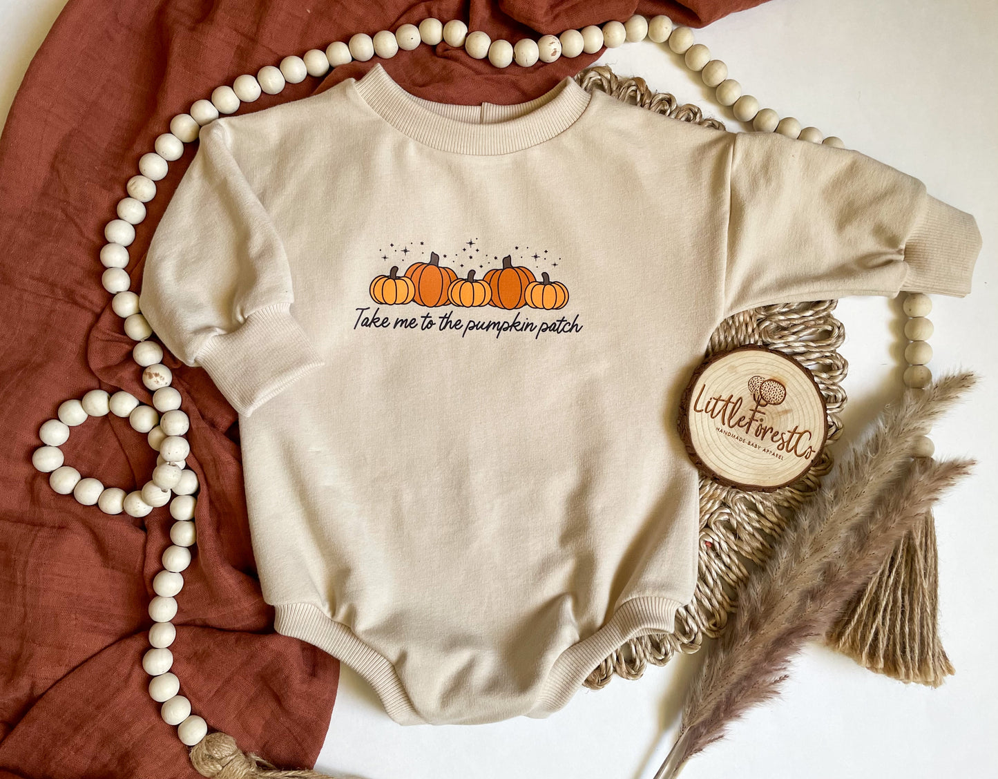 Take Me To The Pumpkin Patch Sweater Romper & Crew Neck