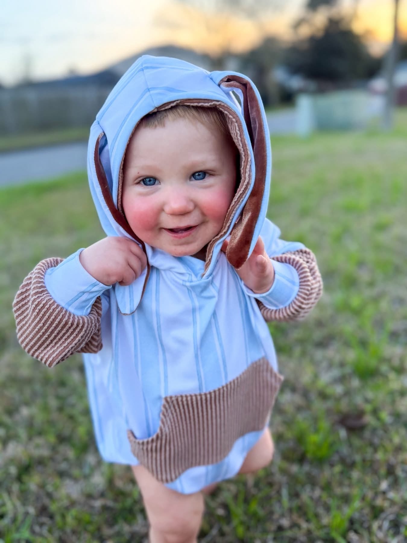 Coastal Stripe Bunny Romper or Pullover