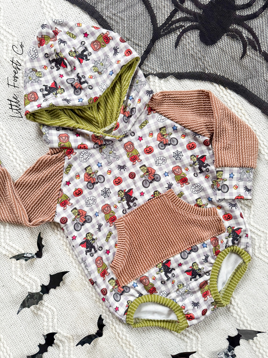 Monster Mash Hooded Pocket Romper