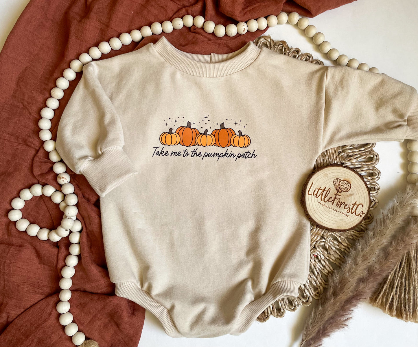 Take Me To The Pumpkin Patch Sweater Romper & Crew Neck