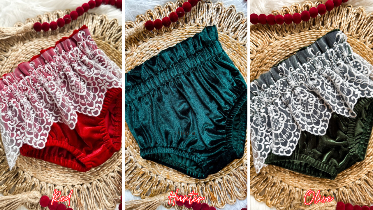 Christmas Bloomies (Optional Lace)